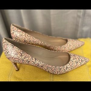 L.K. Bennett Ivory/Pink “Florida” Floral Pumps - US 11 Euro 42